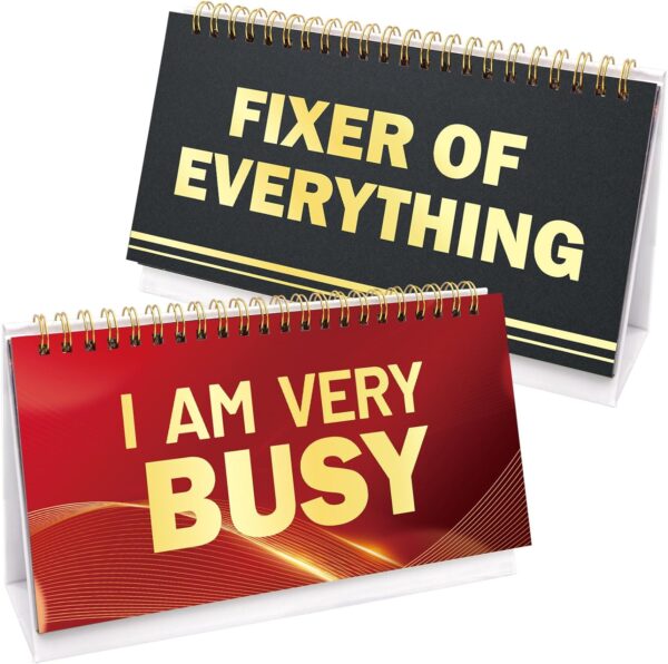 Funny Desk Signs 30 Flip-Over Messages Desktop Novelty Gifts For Colleagues Office Supplies Desk Accessories