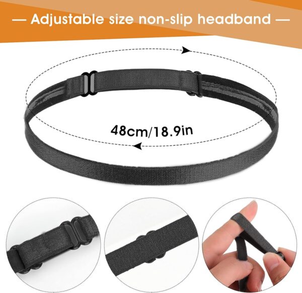 WLLHYF 4 Pieces Elastic Sport Headbands Non-Slip Running Sweat Bands Mini Football Hairbands Adjustable Yoga Headwear for Women Men Outdoor Exercise Accessories - Image 7