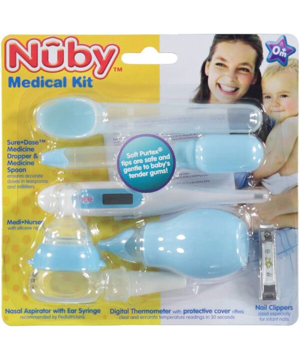 Nuby Complete Nursery Care Medical Kit for Healthy Baby - Small 7-Piece, Colors May Vary