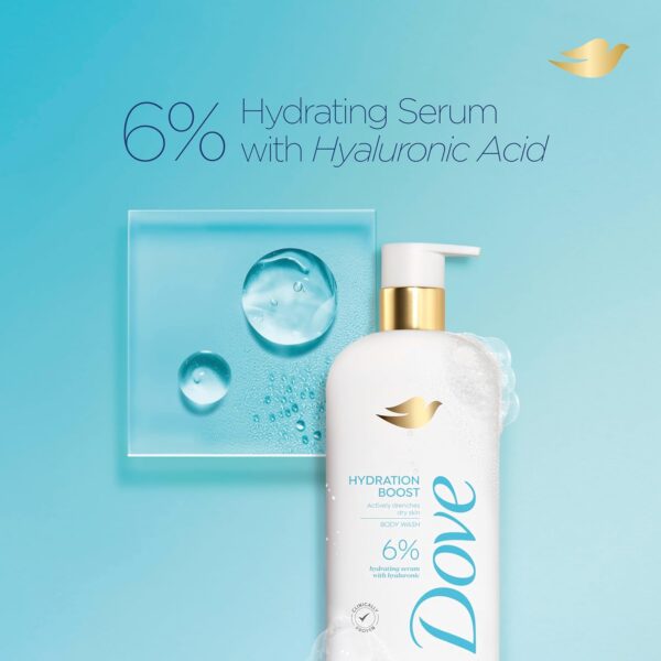 Dove Body Wash Hydration Boost Actively drenches dry skin 6% hydration serum with hyaluronic 18.5 oz - Image 5