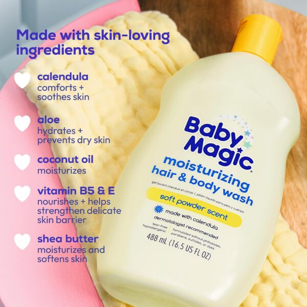 Baby Magic Moisturizing Hair & Body Wash, 16.5 Fl Oz - Image 3