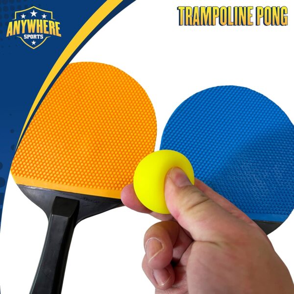 Anywhere Sports - Portable Trampoline Ping Pong Table Tennis Game for Indoor or Outdoor Use, Includes Two Paddles, Six Balls, Storage Bag, and Complete Table for Kids - Image 6