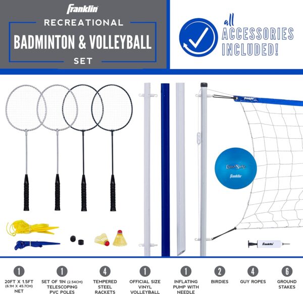 Franklin Sports Volleyball and Badminton Set - Image 2