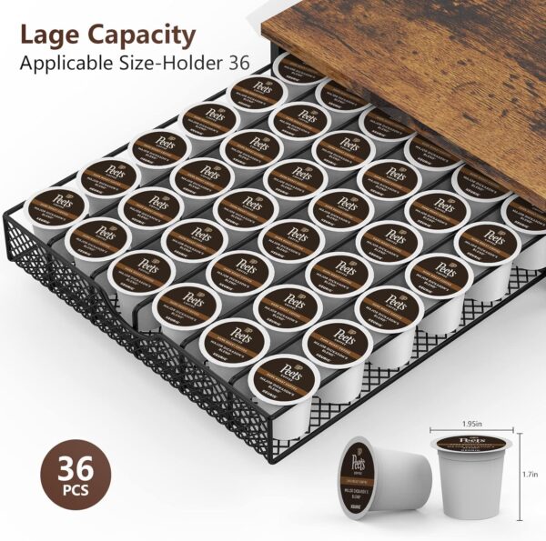 Coffee Pod Drawer for K Cups Drawer Organizer Coffee Pod Storage with Drawer Baskets Pod Storage Holder for Cafe Counter in Home Office Farmhouse 36 Capacity - Image 6