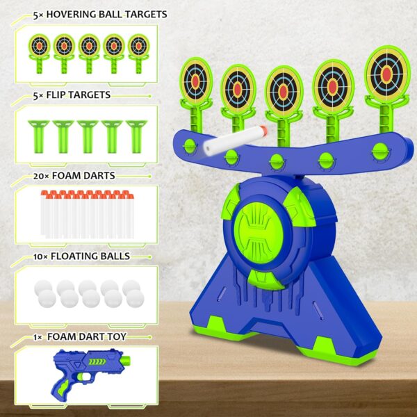 GMAOPHY Shooting Games Toy Gift for Age 5, 6, 7, 8, 9, 10+ Years Old Kids, Glow in The Dark Boy Toy Floating Ball Targets with Foam Dart Toy Blaster, 10 Balls 5 Targets - Image 7