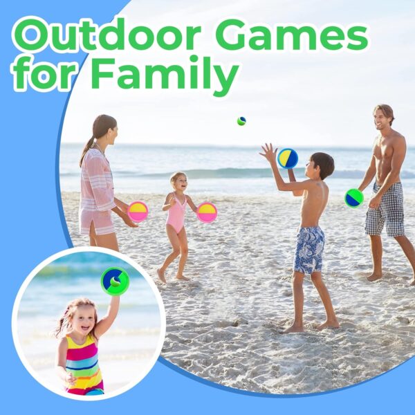 Kids Toys - Outdoor Games for Kids, Toss and Catch Ball Set with 6 Paddles 3 Balls, Toys for 3 4 5 6 7 8+ Year Old Boys Girls Christmas Birthday Gifts - Image 5