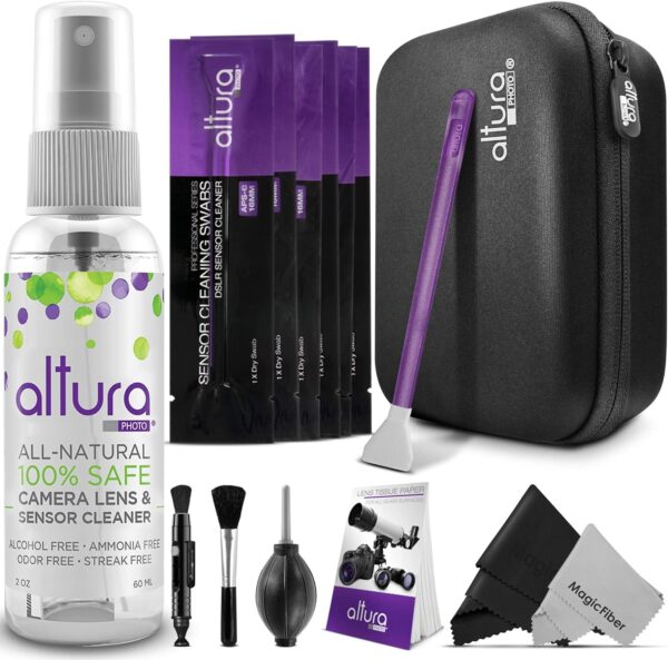 Altura Photo Professional Camera Cleaning Kit APS-C DSLR & Mirrorless Cameras - Camera Lens Cleaner w/Sensor Cleaning Swabs & Case, Works as Camera Lens Cleaning Kit, Camera Cleaner, Sensor Cleaner