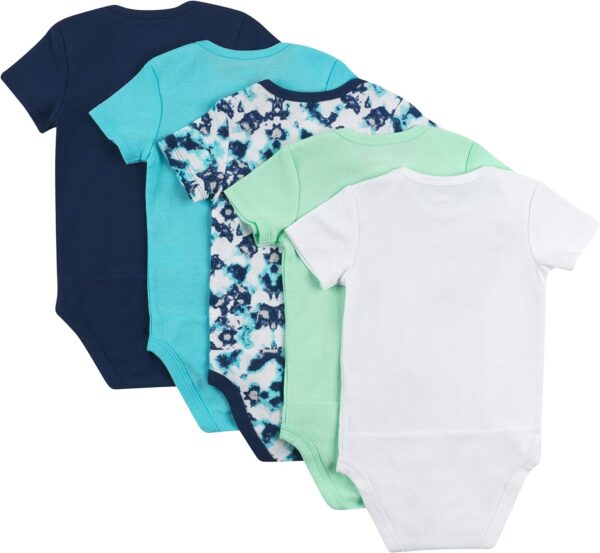 Hanes Unisex-Baby Hanes Baby Bodysuits, Ultimate Flexy Short Sleeve For Boys & Girls, 5-Pack - Image 2