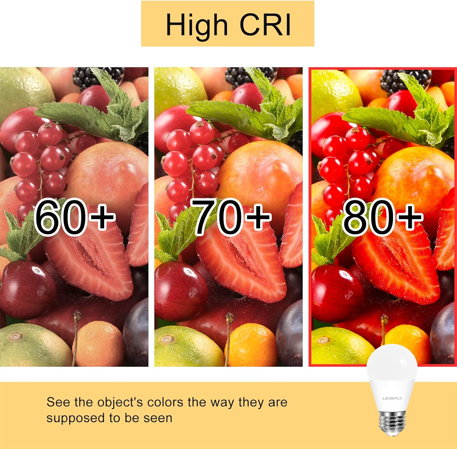 LEDEPLY A15 LED Bulb, E26 Base Light Bulb, Dimmable, 5.5W=40W, 500LM, Warm White 2700K, LED Light Bulb, Home Appliance Bulb, 6 Pack - Image 2