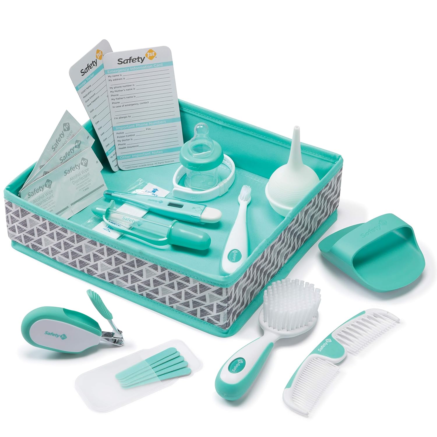 Safety 1st Nursery Care Health & Grooming Kit, Pyramids Aqua, One Size - Image 2