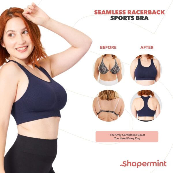 SHAPERMINT Sports Bras for Women - Sports Bra - Womens Workout Tops - Wireless Bra - Image 7