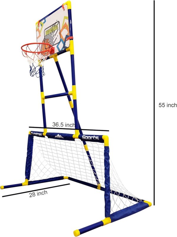 3 in 1 Sports Center - Kids Toy Basketball, Hockey, Soccer, Sports Station - Indoor Arcade Game, Includes Basketball Hoop, Hockey net, Soccer Goal for Toddlers and Children Boys and Girls - Image 3