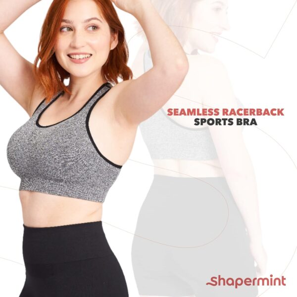 SHAPERMINT Sports Bras for Women - Sports Bra - Womens Workout Tops - Wireless Bra - Image 3