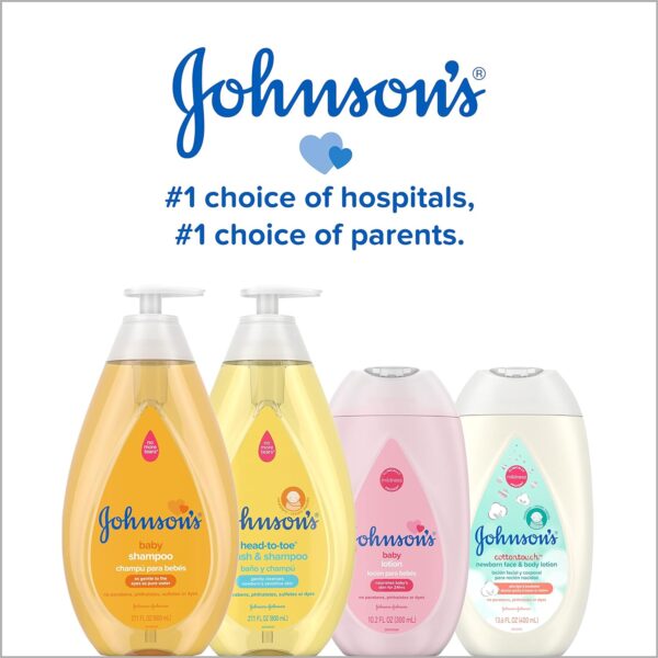 Johnson's Moisturizing Mild Pink Baby Lotion with Coconut Oil for Delicate Baby Skin, Paraben-, Phthalate- & Dye-Free, Hypoallergenic & Dermatologist-Tested, Baby Skin Care, 3.4 Fl. Oz - Image 5