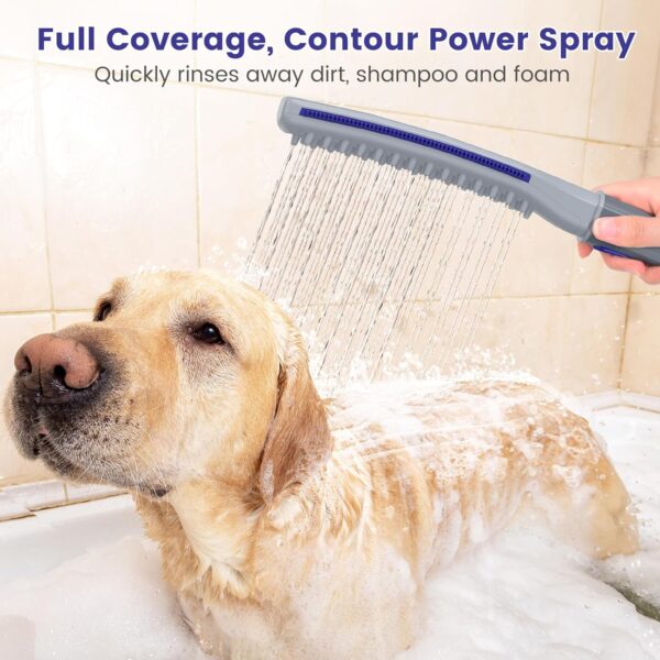 Shandus Professional Dog Shower Head, Dog Shower Attachment, Pet Shower Head for Dogs, Indoor Outdoor Dog Bath Wand Sprayer Includes 8-Foot Flex Hose, 3 Spraying Mode On/Off - Image 5