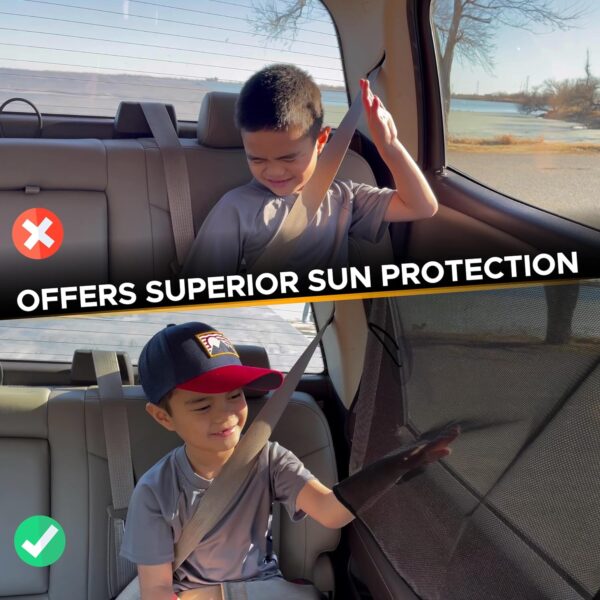 EcoNour Magnetic Car Side Window Sun Shade (2 Pack) | Rear Window Sunshade for Car Blocks UV Rays | Baby Car Shades for Side Windows Ensures Privacy Protection | Baby Car Travel Accessories (26"x19") - Image 3