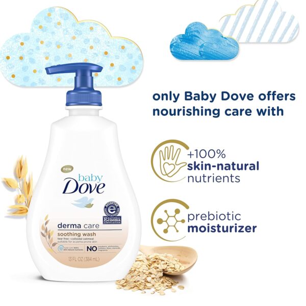 Baby Dove Soothing Baby Body Wash Eczema Care 2 Count To Soothe Delicate Baby Skin No Artificial Perfume or Color, Paraben Free, Phthalate Free 13 oz - Image 6