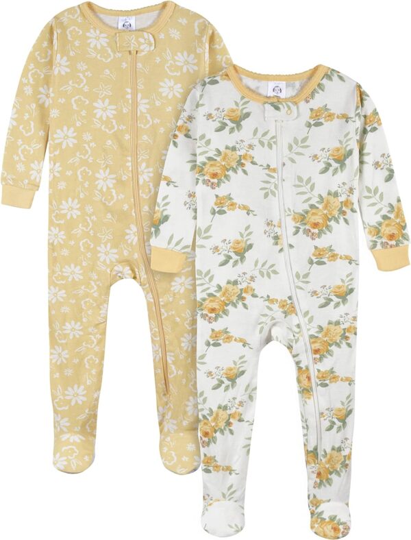 Gerber Baby-Girls 2-Pack Footed Pajamas