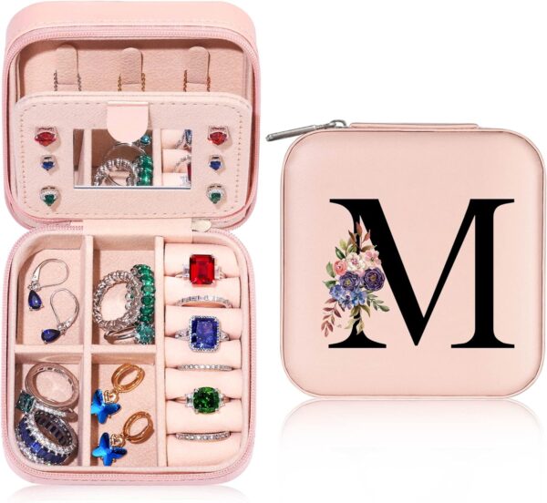 Jewelry Organizer Box, Pink, Small Jewelry Organizer for Women, Jewelry Travel Organizer, Ring Organizer Necklace Organizer Earring Organizer Box