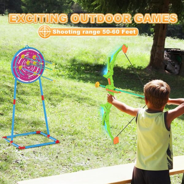 Kmuxilal 2 Pack Kids Bow and Arrow Set with LED Flash Lights, 14 Suction Cup Arrows and Standing Target-Perfect Indoor and Outdoor Archery Set Toy Gift for Boys and Girls Ages 4-12 - Image 7