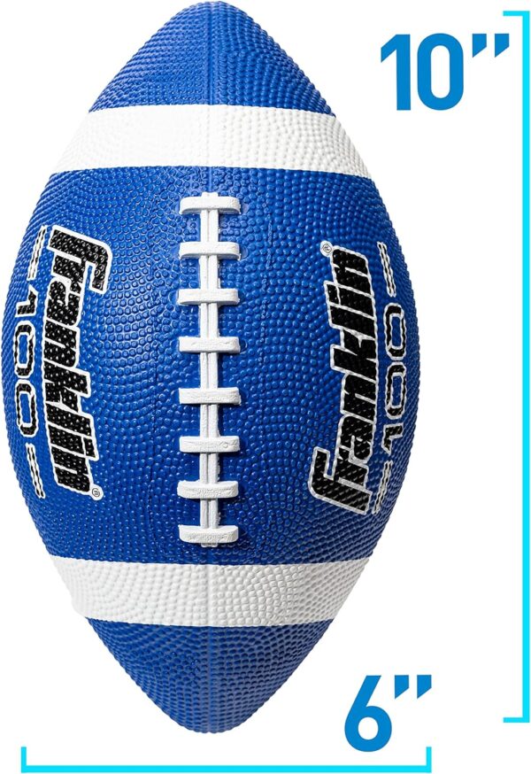 Franklin Sports Kids Junior Football - Grip-Rite 100 Youth Junior Size Rubber Footballs - Peewee Kids Durable Outdoor Rubber Footballs - Single Footballs + 6 Football Bulk Packs Available - Image 6