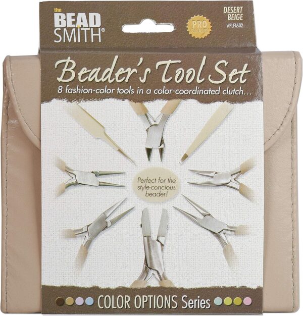 The Beadsmith Fashion Color Pliers – Set of 8 Slimline Color-Coordinated Tools – Matching Clutch in Beige – Jewelry Making Supply Kit to Create Necklaces, Bracelets, Earrings & More - Image 5