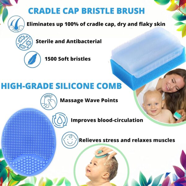 Baby Bath Sponges for Newborns - Baby Cradle Cap Brush - Cradle Cap Kit for Babies (Pack of 5) - Image 4