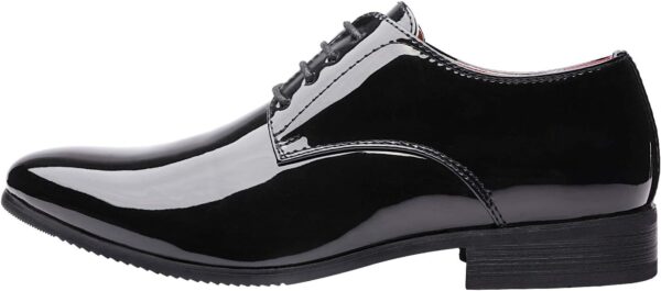 Bruno Marc Men's Faux Patent Leather Tuxedo Dress Shoes Classic Lace-up Formal Oxford - Image 2