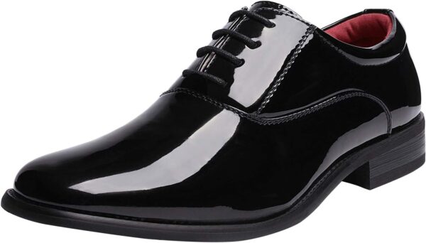 Bruno Marc Men's Faux Patent Leather Tuxedo Derby Dress Shoes Classic Lace-up Formal Oxford