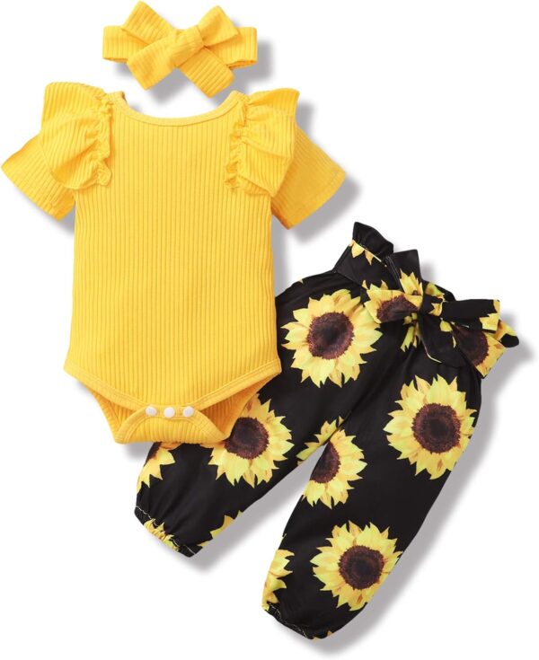 Newborn Baby Girl Clothes Infant Outfit Short Sleeve Long Pants Spring Fall Clothing Preemie 0 3 6 12 18 Months