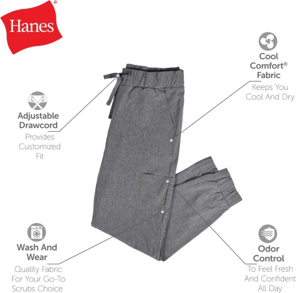 Hanes Women's Scrubs Cargo Joggers, Healthcare Scrub Joggers for Women, Moisture Wicking - Image 5