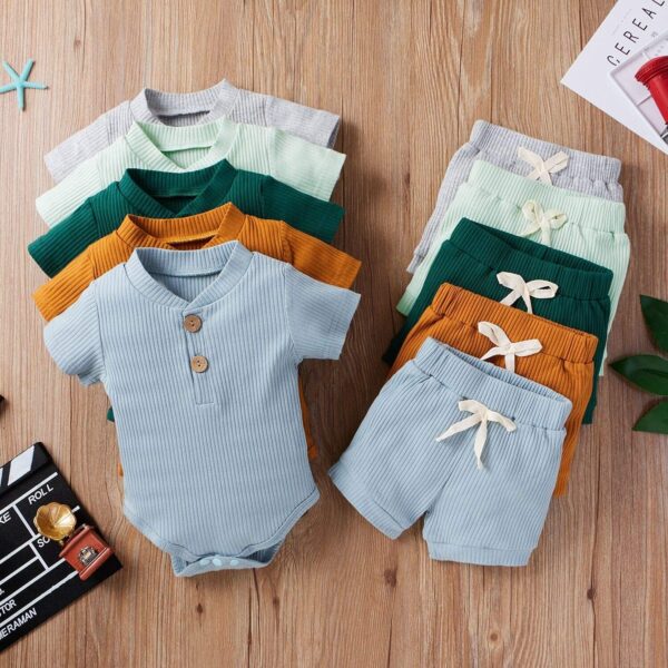 Baby Boy Clothes 0 3 6 9 12 18 Months Romper Shorts Set - Image 6