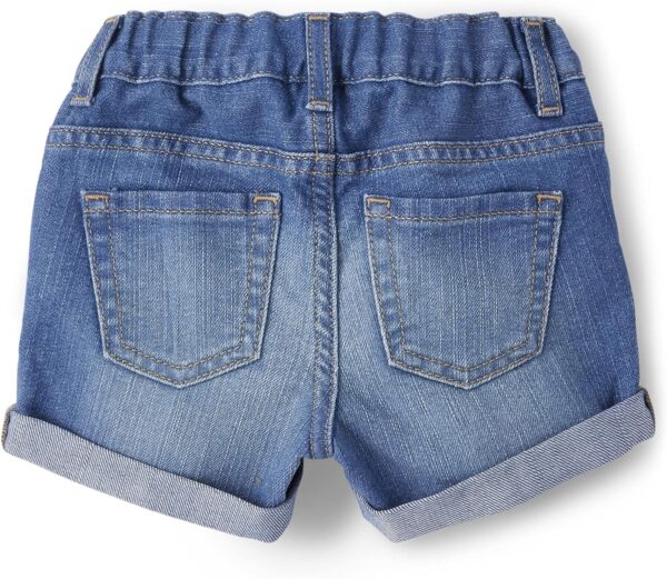 The Children's Place baby girls Roll Cuff Denim Shortie Shorts - Image 3