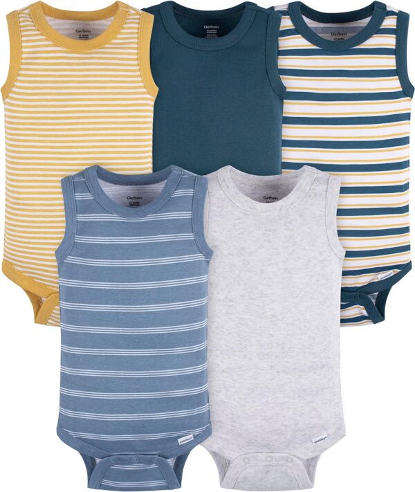 Gerber Baby Boys Multi-Pack Sleeveless Onesies Bodysuit